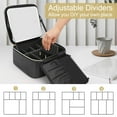 thumbnail image 6 of Travel Makeup Bag with LED Mirror, Cosmetic Organizer with Adjustable Dividers, Portable Brush Holder, Black, 6 of 7