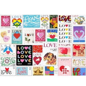 Jigsaw Love Stamps Jigsaw Puzzle 200 Pieces Brain Exercise Puzzle Game For Couple