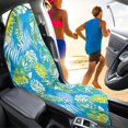 thumbnail image 4 of POLERO Car Seat Towel Waterproof Warp Kitted Terry Cloth, Compatible with Truck Seat Van, for Sedan Cars Vans, Tropical Palm Leaf Pattern, 4 of 9
