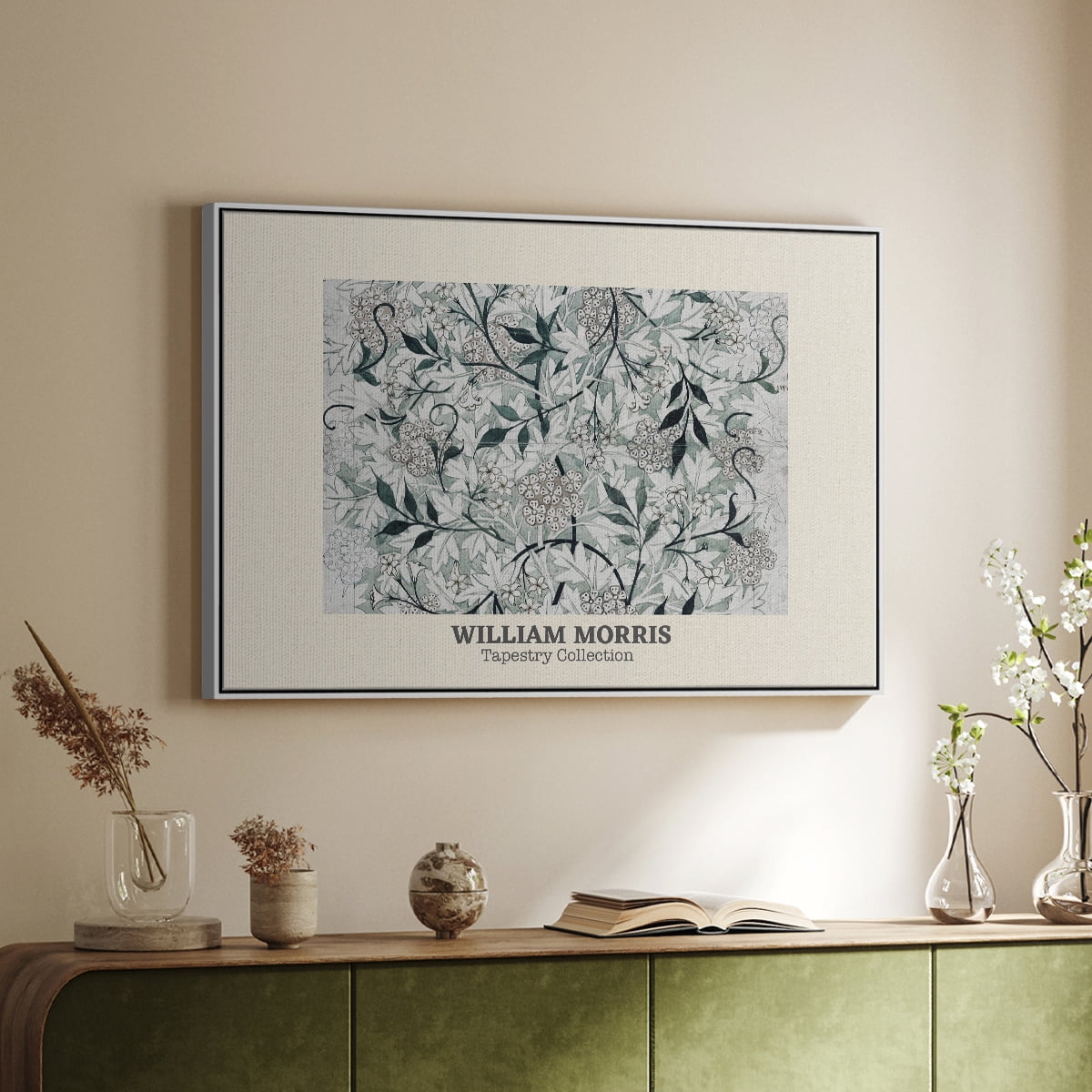 Vintage Abstract Print-XXXV Framed in White Wood Gallery Wrapped Canvas 27 in. x 41 in.
