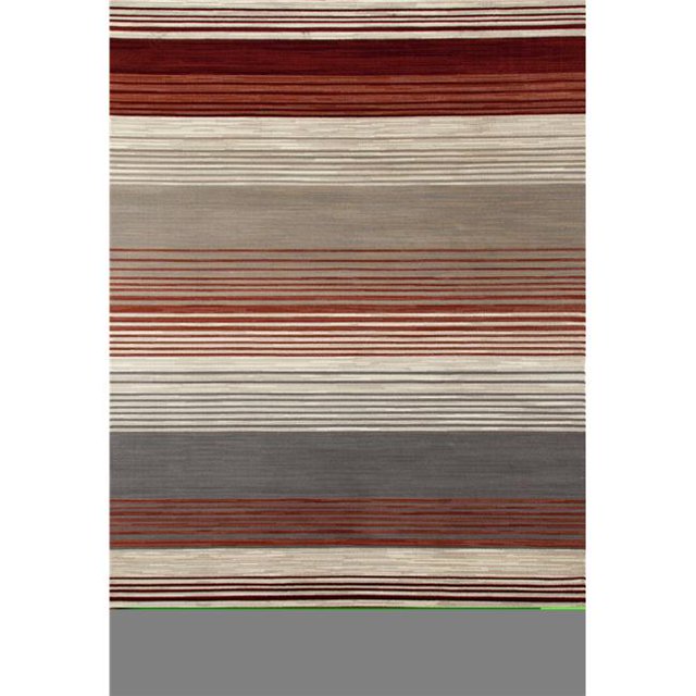 841864107807 Tapis d'Art 2 x 4 Pi. Collection Bastille Tapis Tissé à Rayures, Rouge