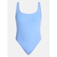 thumbnail image 5 of Time and Tru Women's and Women's Plus Ribbed Scoop Neck One Piece Swimsuit, Sizes XS-2X, 5 of 5