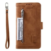 iPhone 13 Case, TECHCIRCLE Zipper 9 Card Slots Wallet Cover Flip Kickstand Magnetic PU Leather Shockproof Case with Pocket/Strap for Apple iPhone 13 6.1 2021, Darkblue