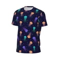 thumbnail image 6 of Wukai Sea Jellyfish Print Men's Short-Sleeved Mesh T-Shirt,Quick-Dry Short Sleeve Workout T-Shirt-X-Large, 6 of 8