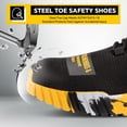 thumbnail image 3 of SPIEZ® Mens Steel Toe Safety Shoes, Non Slip Rubber Sole Work Shoes,Breathable Safety Sneakers for Construction,Industrial and Outdoor Use – Black & Yellow, Size 10, 3 of 11