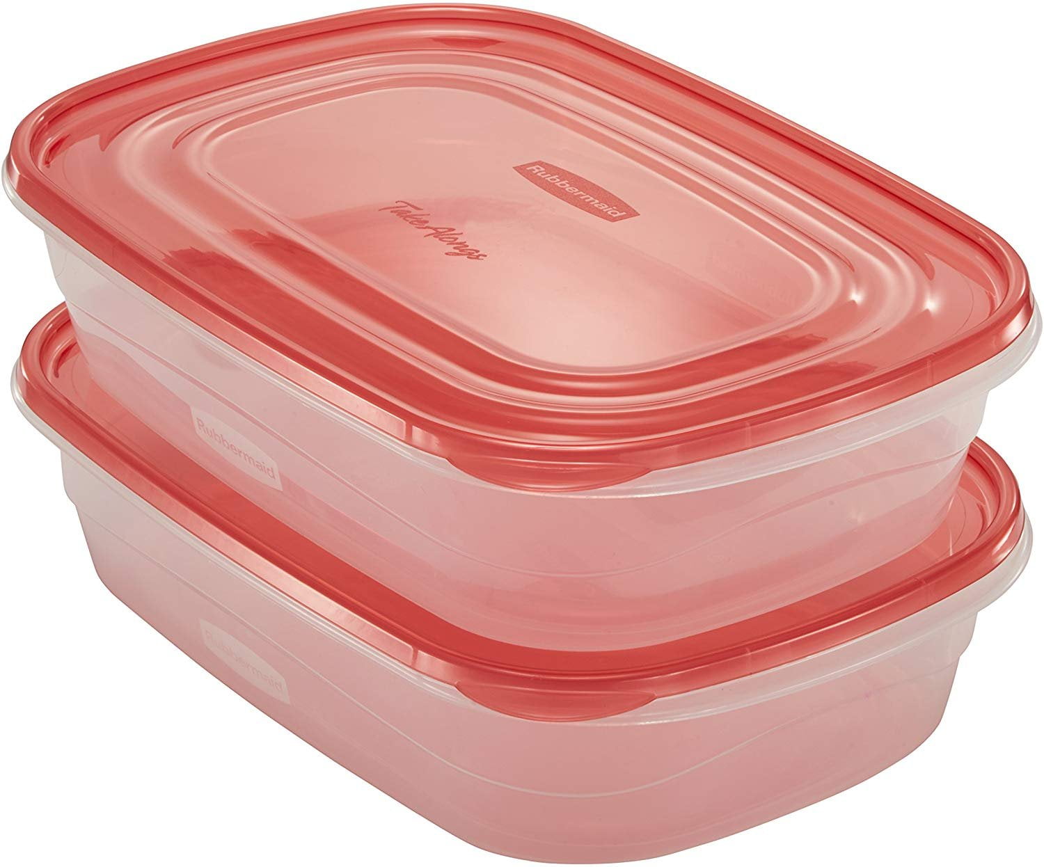 Rubbermaid TakeAlongs Large Rectangle Food Storage Containers - 2 Pack -  Clear/Red, 1 gal - Greatland Grocery