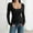 Black, variant on Women's Long Sleeve Lace Trim Top Square Neck Going Out Tops Cute Ribbed Knit Bow Knot Lace Patchwork T Shirts T Shirt Lace Trimmed Open Collar Slim Fit Base Shirt Top for An Style Coffee M