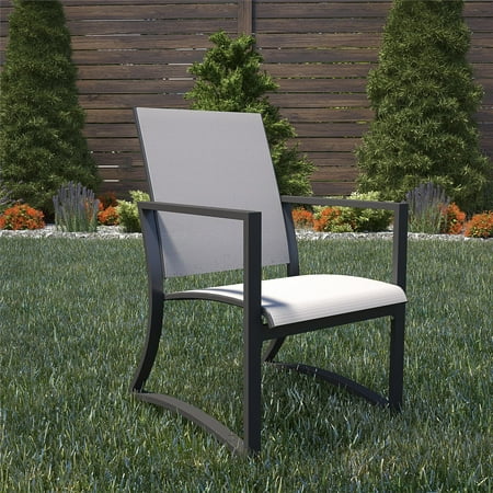 Cosco Outdoor Furniture Patio Dining Chairs 6 Pack Steel Light Gray Sling Com Cosco Outdoor Furniture Patio Dining, Patio Chair Repair Mesh Uk