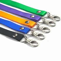 AUQ 10 Pack Neck Safety Lanyard Keychain Holder ID Badge Holder Horizontal Waterproof Lanyard Detachable Buckle Black Blue Green Orange Purple Color Office Neck Strings Strap