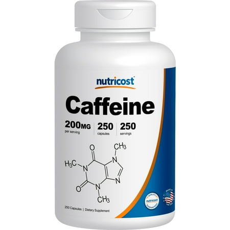 Nutricost Caffeine Capsules 200mg 250 Capsules