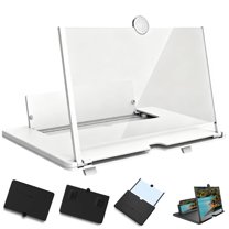 WUUJIPAI 12" Phone Screen Magnifier for Smartphone, 3D HD Foldable Cell Phone Magnifier Amplifier Stand for Videos Movies