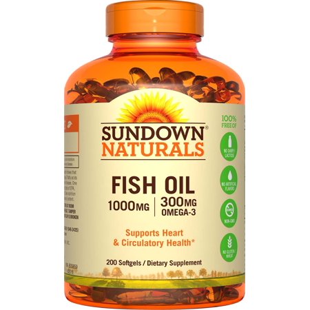 Sundown Naturals Omega-3 Fish Oil Softgels, 1000 Mg, 200 Ct