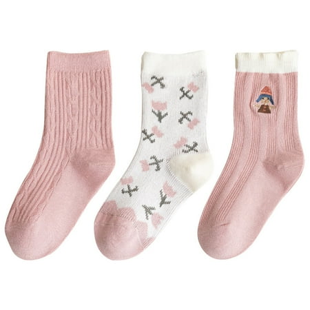 

Sanbonepd Children New Cute Pink Print Comfortable Warm And Non Slip Sock