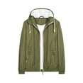 thumbnail image 2 of VERUGU Men's Lightweight Jackets Solid Thin Fall Outdoor Windbreaker Slim Long Sleeve Hooded Sun Protection Outwear Coat Army Green M, 2 of 4