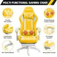 thumbnail image 3 of 450lbs Massage Gaming Chair PC Office Chair with Massage Lumbar and Footrest, Linkage Armrest, High Back Ergonomic Desk Chair Ergonomic PU Leather Executive Computer Chair Lumbar Support for Women Men, 3 of 6