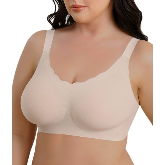 LWP Womens Seamless No Underwire Wavy Bras Full Coverage Everyday Comfort Smoothing for Women