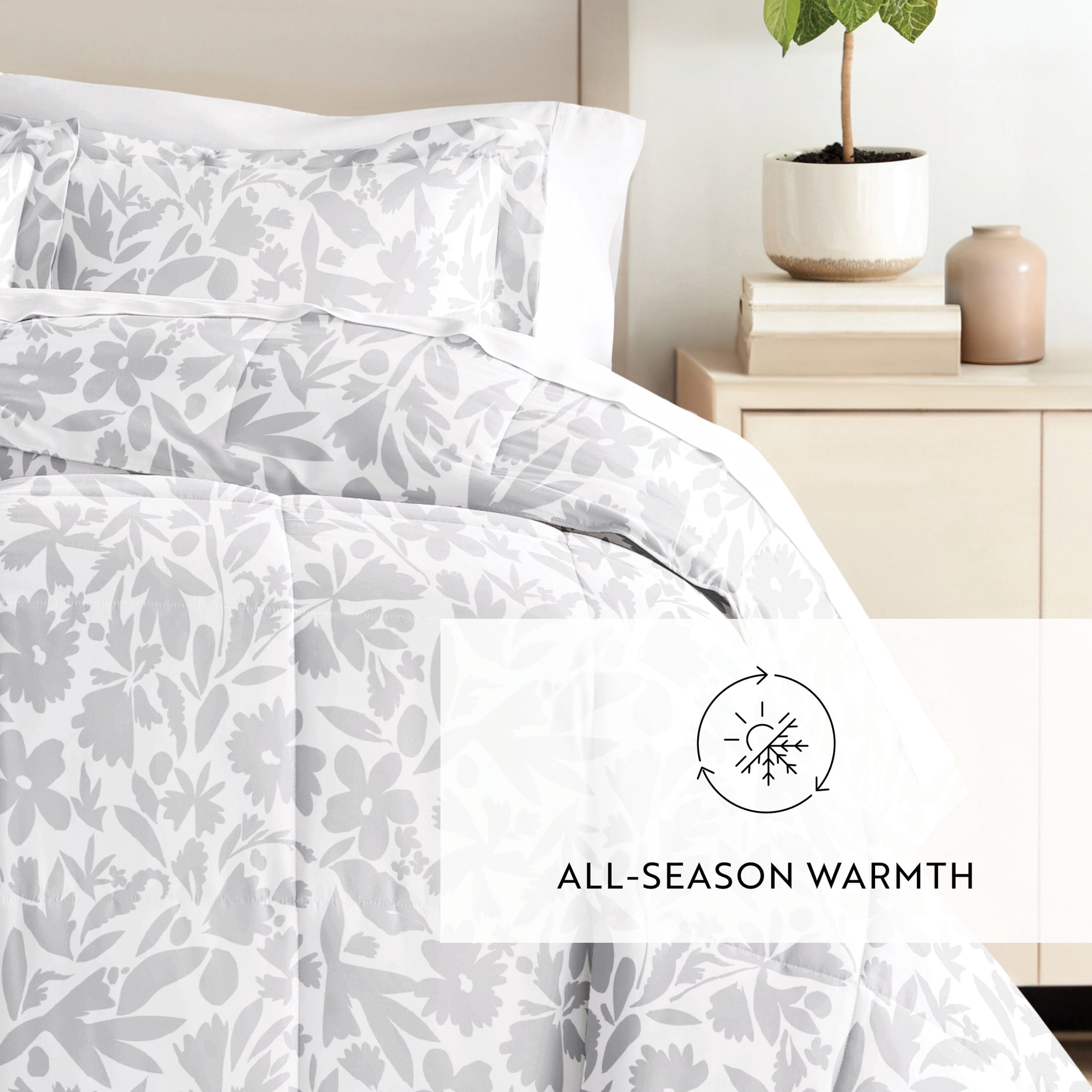 All Season Ultra Soft Comforter Set Down-Alternative Bedding in Abstract Garden for Full/Queen Size by Comfort Canopy