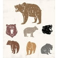 thumbnail image 3 of Bear Duvet Cover Set, Different Bears with Grunge Design Growling Animal Portraits Silhouettes Retro Style, Decorative 2 Piece Bedding Set with 1 Pillow Shams, Twin Size, Multicolor, by Ambesonne, 3 of 3