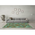 thumbnail image 3 of Ahgly Company Indoor Round Oriental Light Blue Traditional Area Rugs, 5' Round, 3 of 4