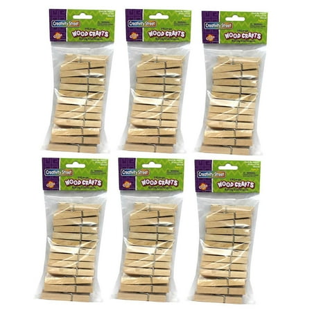 UPC: 0194629002191 | Pacon Creativity Street Large Spring Clothespins Natural – Pack of 6