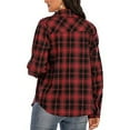 thumbnail image 5 of DondPO Long Sleeve Shirts Dress Shirts for Women Plaid Shirts For Women Long Sleeve Button Down Christmas Fall Jacket Womens Tops Flannel Shirt Red XXL, 5 of 7