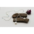 thumbnail image 2 of Sterling Silver Hand-linked Austrian Crystal Lariat Necklaces made with Aurora Borealis Beads and a 3" Double Organic White Cultured Freshwater Pearl Centerpiece Drops, 9.5-10 mm 18", 2 of 7