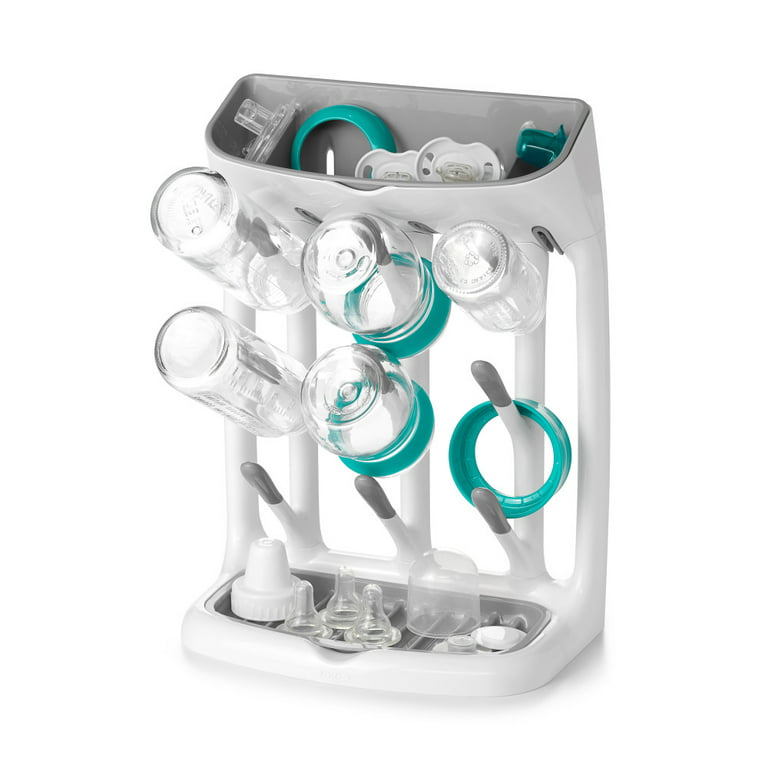 OXO Tot Space Saving Drying Rack  Free up valuable bench space with this  clever baby bottle drying rack. With a compact design that makes a big  impact, the OXO Tot Space