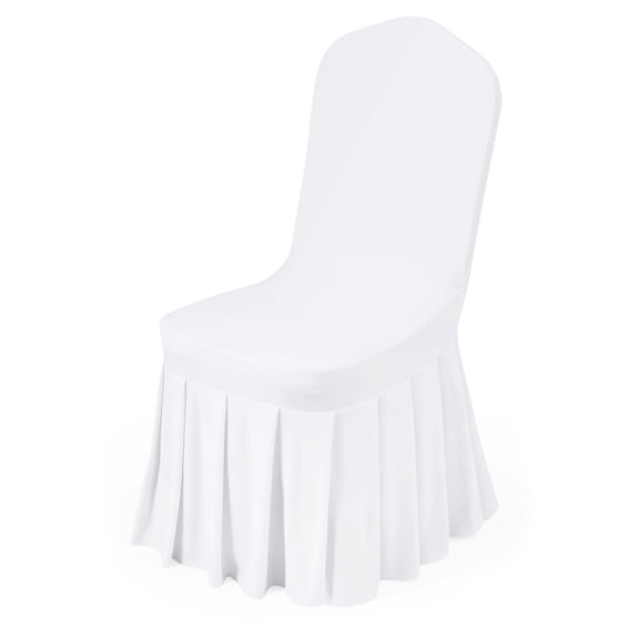 VEVOR 30 Pcs White Chair Covers, Polyester Spandex Chair Cover, Stretch Slipcovers for Wedding Party Dining Banquet Flat-Front Chair Covers, Fits Chair Measures up to 20.08 x 17.72 x 37.4 inch