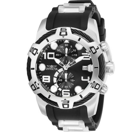 Men's Bolt 50mm Two Tone Silicone Band Steel Case Quartz Black Dial Analog Watch (Best Affordable Designer Watches)