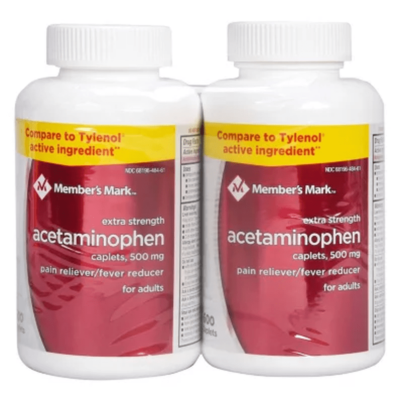 M-M Extra Strength Acetaminophen Caplets, 500Mg (600 Ct., 2 Pk.)