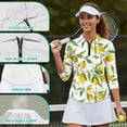 thumbnail image 5 of Garronmavis Lemon Women's Golf Shirt and Sun Visor Hat Set Moisture Wicking 3/4 Sleeve Golf Shirts Sports Sun Visor Hat Suitable for Tennis Enthusiasts Soft and Comfortable, 5 of 7