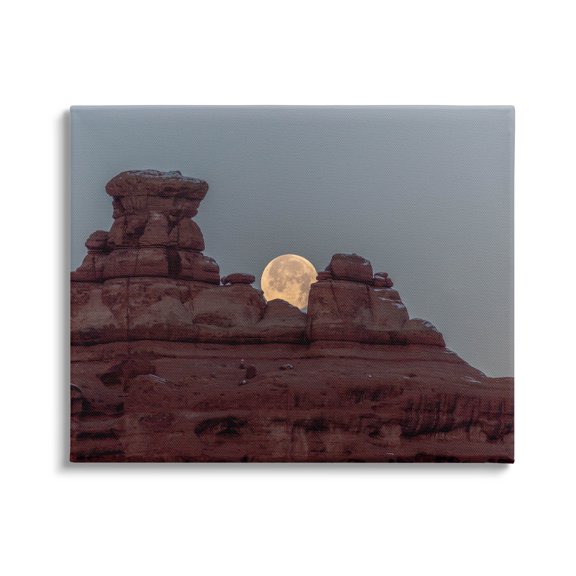 Desert Mesa Moonlit Night Landscape Landscape Photograph Gallery Wrapped Canvas Print Wall Art