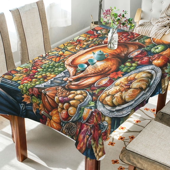 BZSMCE Square Tablecloth Hearty Dinner Pattern Tableclothes