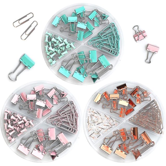 3 clips de papel para carpetas, clips de oficina de colores, clips de papel, bandas para suministros de oficina y escuela, organización de documentos