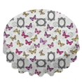 thumbnail image 2 of Butterfly and Frame Purple Pattern Round Tablecloth 60"x60", Wrinkle Resistant Wipeable Table Cover for Kitchen Dining Room Picnic Patio and Party, 2 of 6