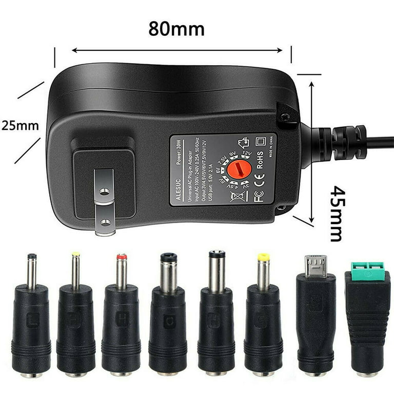 Universal Power Supply Adapter AC 120V to DC 3-12V Transformer With 8  Different Plugs Micro USB For Various Electronic Appliances CCTV Cameras