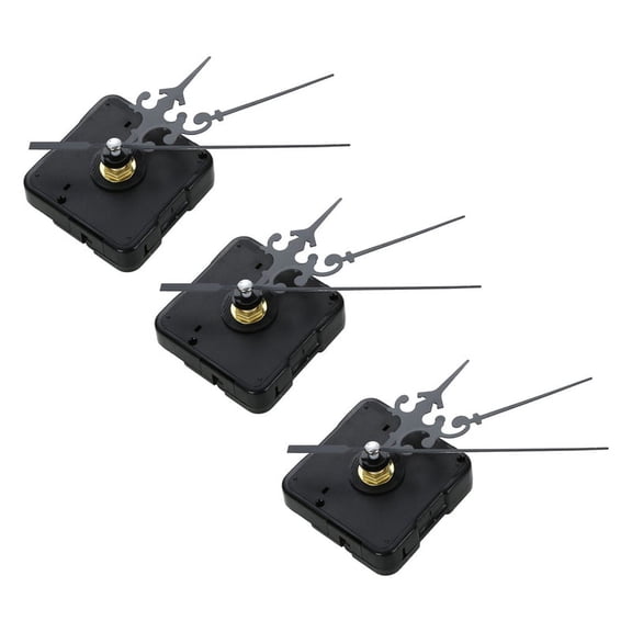 3X DIY Clock Metal Texture Wall Clock Retro Wall Clock Movement Accessories Black