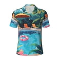 thumbnail image 2 of Daiia Tropical Poolside Relaxation Pattern Men’s Polo Shirts,Solid Deck Shirt,Classic Fit, Breathable Cotton Polo for Casual and Sport Wear-XX-Large, 2 of 7