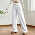 thumbnail image 5 of Warm Fleece Sleep Pants Women's Comfortable Winter Loungewear Wide Leg Elastic Waist Soft Home Casual Wear Holiday Comfo, 5 of 8