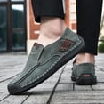 thumbnail image 7 of Mens Hand Stitching Retro Slip-On Loafers Lightweight Round Toe Non-Slip Casual Shoes for Driving Outdoor Walking, 39, 7 of 7