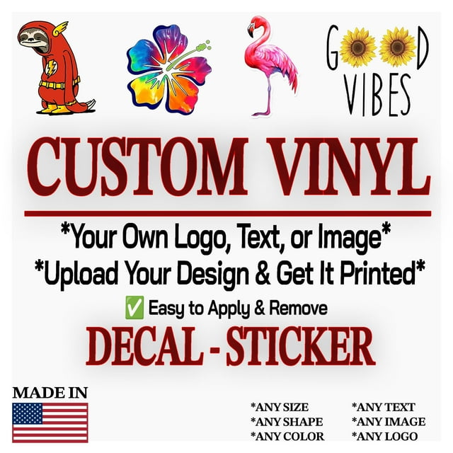 Custom Vinyl Decal Stickers – Personalized Design Your Own Logo, Text, Image – Waterproof, UV-Resistant, Durable, and Fade-Proof – Perfect for Walls, Shops, Laptops, Cars, Trucks & More (18 inch wide)