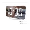 thumbnail image 1 of Reloj despertador digital de 7" con pantalla LED, espejo, función táctil, repetición de alarma, doble puerto USB de carga, módulo de escritorio/pared., 1 of 5