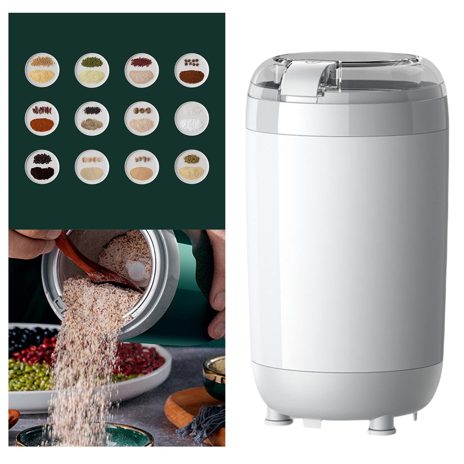 Nishiyuenyi Coffee Grinder Quick Grinding Electric Grinder Salt Grinder for Coffee Beans White