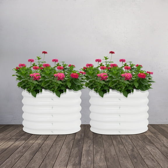 2PCS Round Raised Garden Bed for Gardens, Courtyards, Balconies for Growing Vegetables, Herbs, and Other Animal Threats