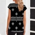 thumbnail image 4 of T-Shirt for Women V Neck Short Sleeve Fashion Graphic Print Abstract Art Style Loose Fit Breathable Summer Tops Casual Streetwear Apparel, 4 of 6