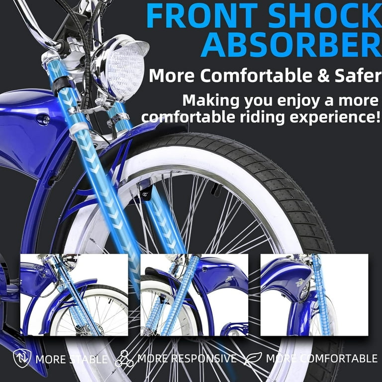 Twenty5 GT 800W Chopper Stretch Cruiser Ebike, 26