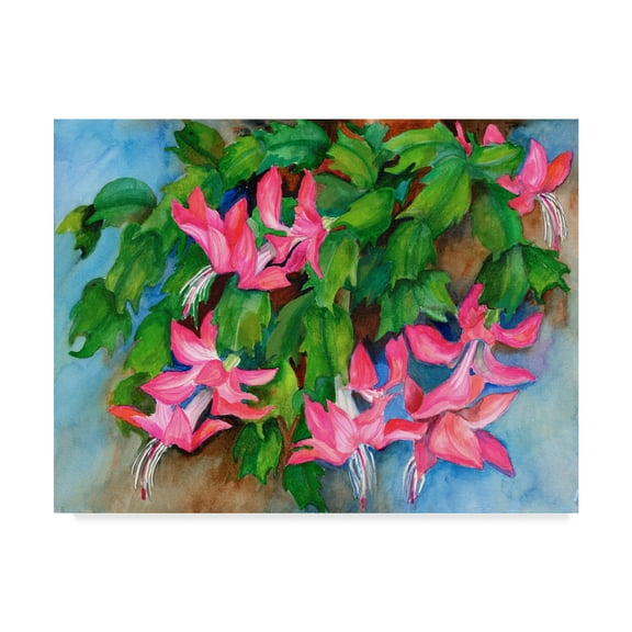 Trademark Fine Art Floral Canvas Art ' Christmas Cact ' by Joanne Porter