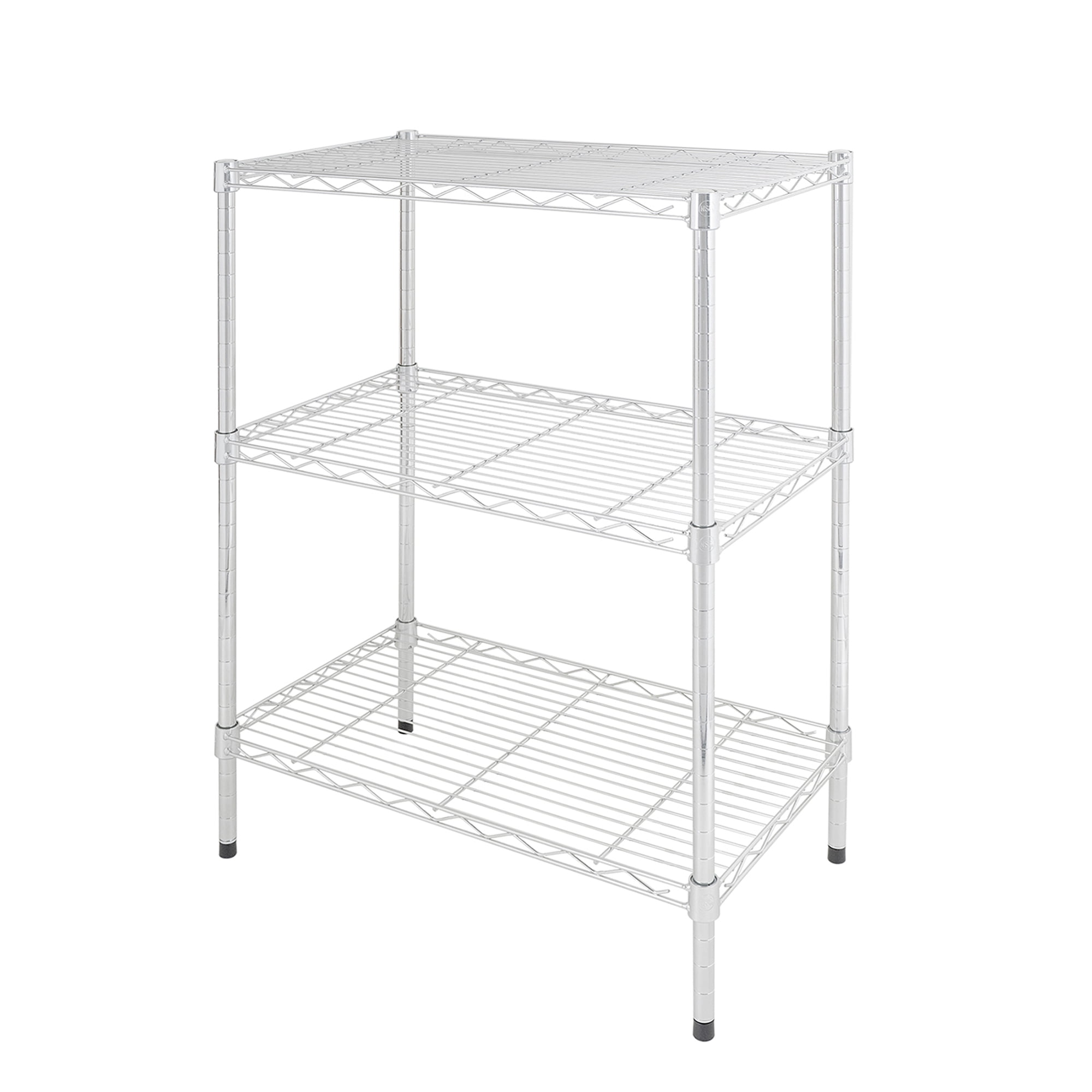 (3 pack) Hyper Tough 3-Tier Wire Shelving Rack, Chrome, 750 lbs Capacity