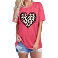 thumbnail image 2 of Valentine's Day Heart Print Casual Short Sleeve T-Shirt for Women Fashionable Holiday Graphic Tee Oversized T-shirts Short Sleeve Crewneck Casual Tops, 2 of 4