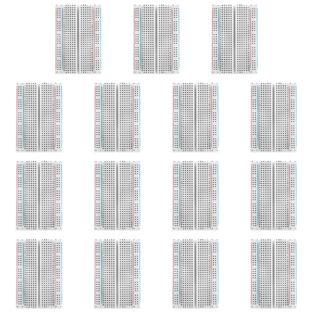 Placas Breadboard 400 Point Cavity MB-102 para montaje de circuitos y puesta en marcha 15 piezas